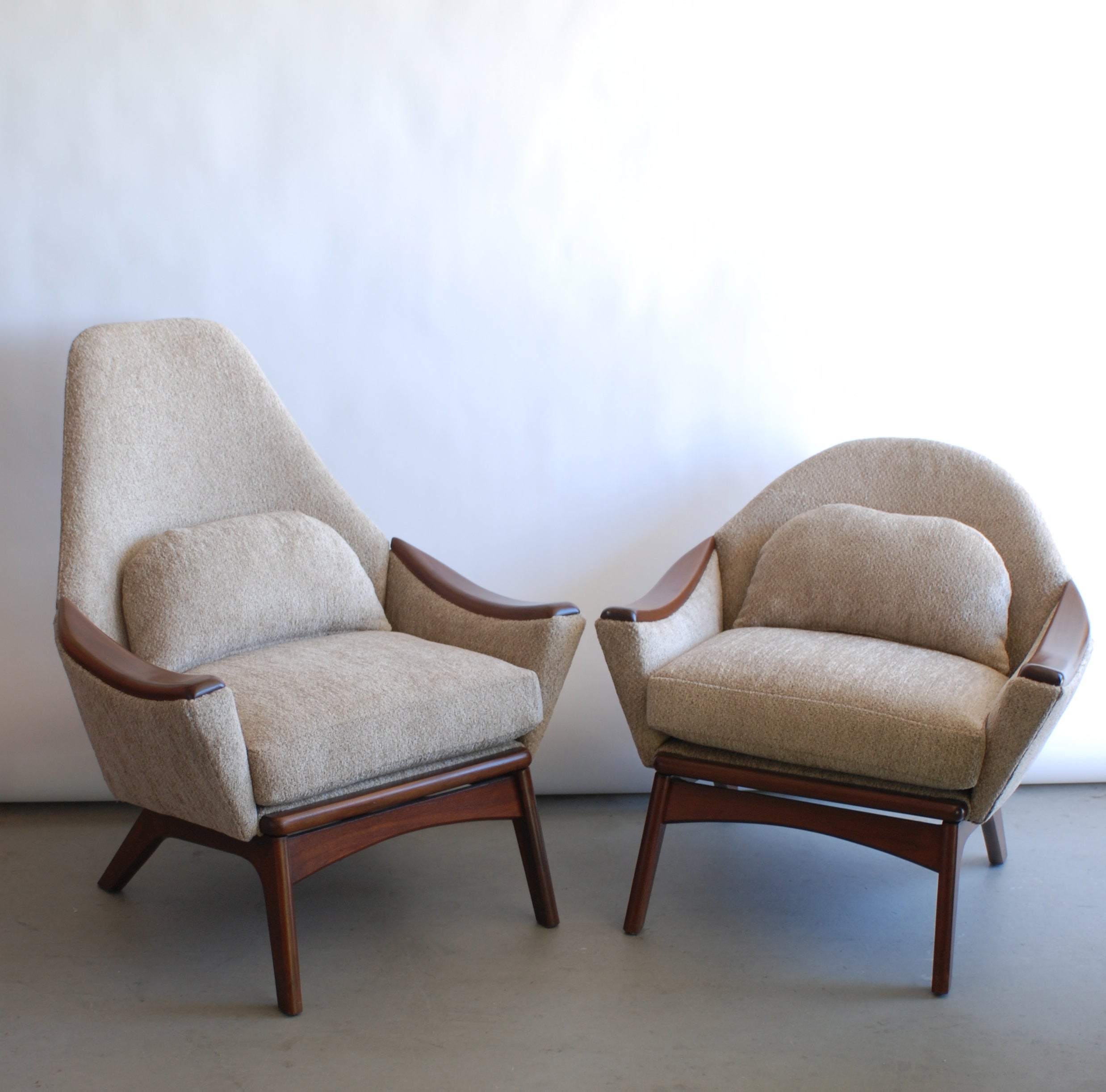 Set of His and Hers Adrian Pearsall Lounge Chairs