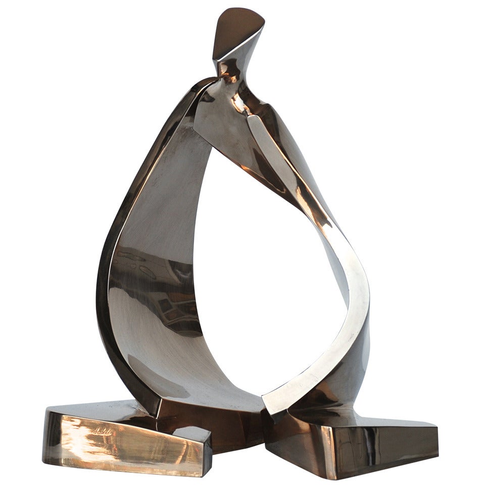 Abstract Italian Bronze Sculpture by D. Delo for Pragos