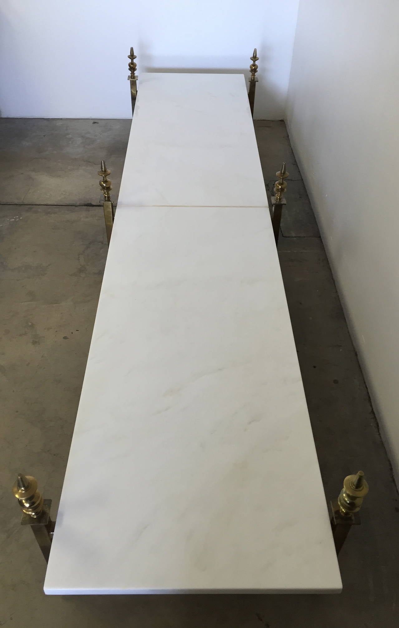 20th Century  Brass and Marble 1960s Coffee Table