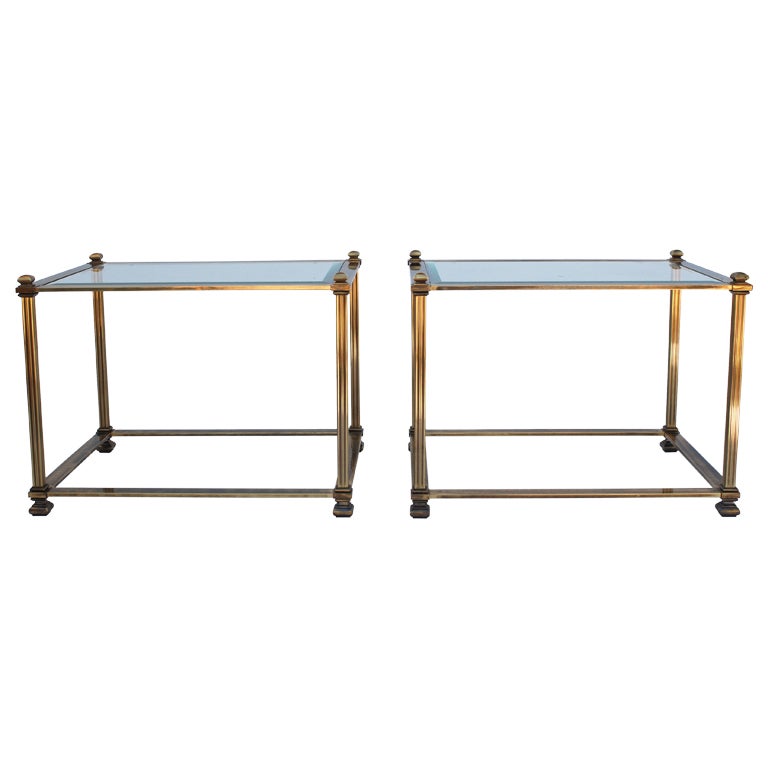 Pair of Mastercraft Antique Brass End Tables