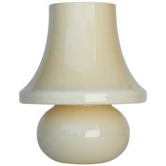 Substantial Italian Murano Cased Glass Mushroom Lamp In the Manner of Vistosi