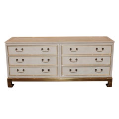 Mastercraft Faux Leather and Brass Dresser