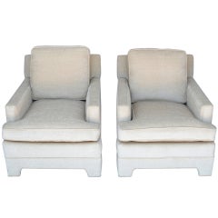 Mid Century Baker Style Lounge Club Chairs