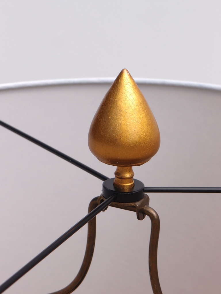 Pair of Elegant Turned Wood Gold Leaf Table Lamps