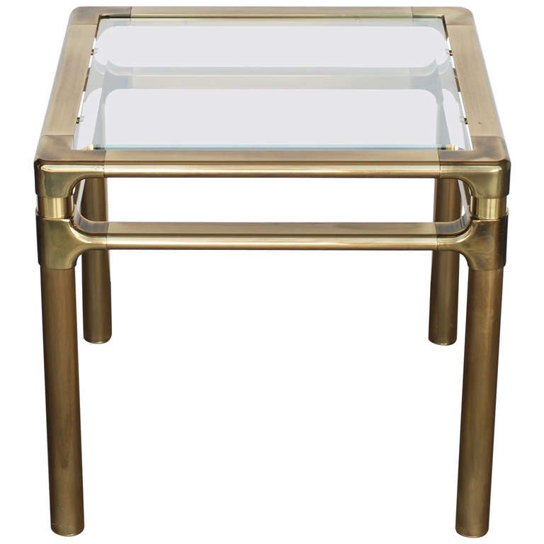 Brass Mastercraft Square End or Side Table at 1stdibs