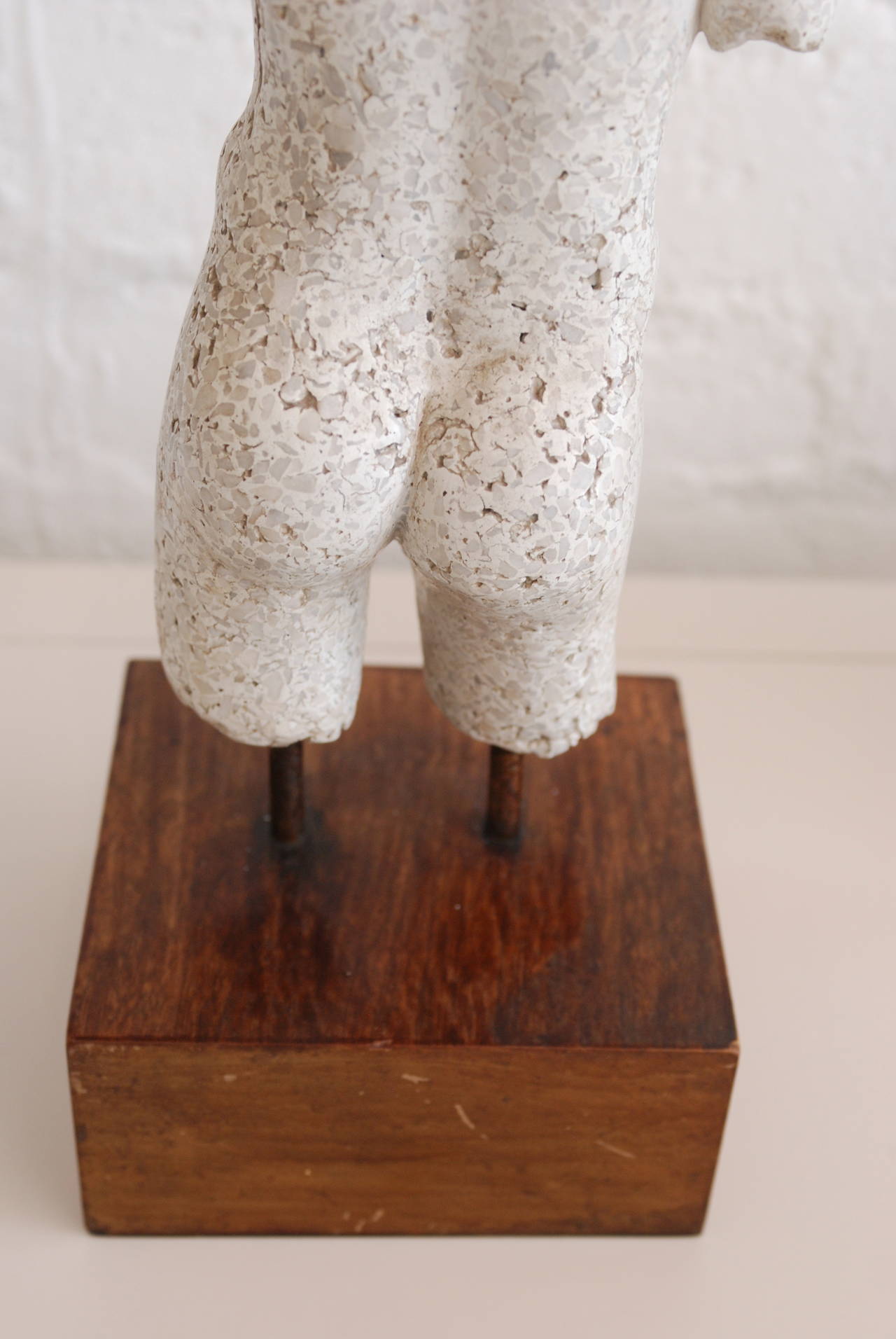 Male Nude Torso Sculpture Rendered in Terrazzo Marble 3