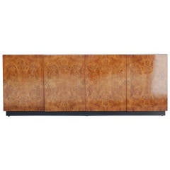 Milo Baughman Attributed Burl Wood Cabinet