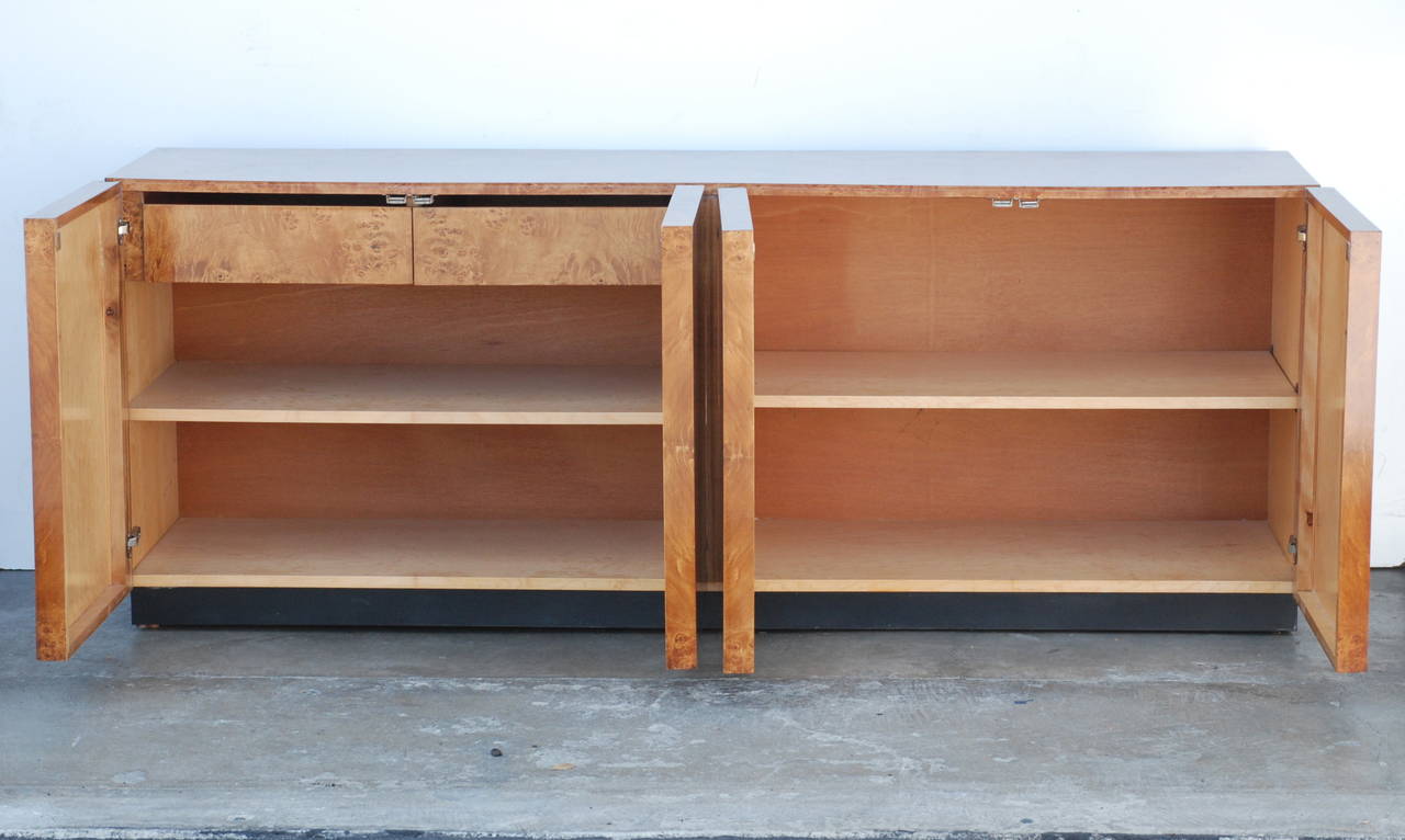 Mid-Century Modern Milo Baughman Attributed Burl Wood Cabinet