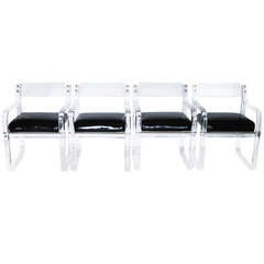 Set of Four Lucite Chairs