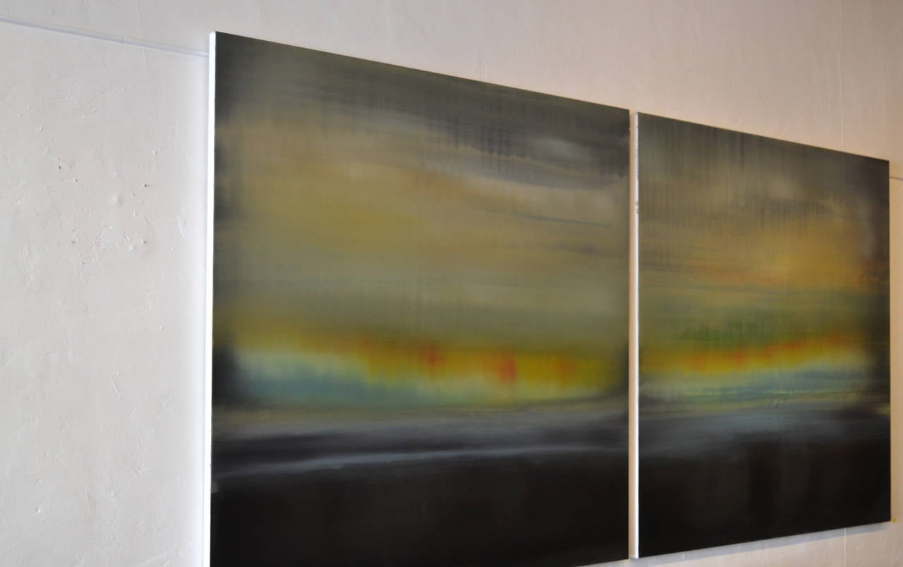 Mark Russell Jones Large Diptych Abstract Oil Paintings at 1stDibs