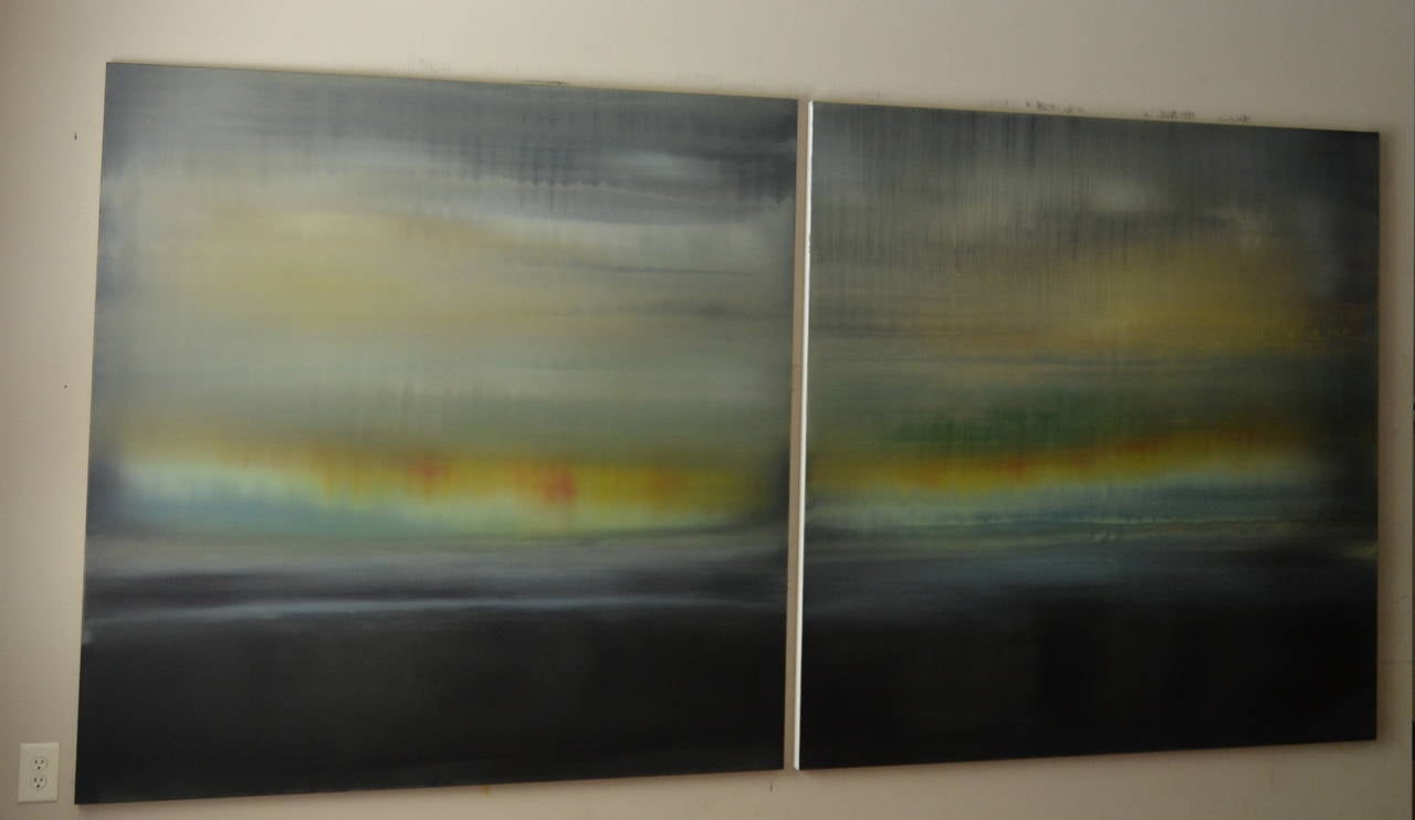 Mark Russell Jones Large Diptych Abstract Oil Paintings at 1stDibs