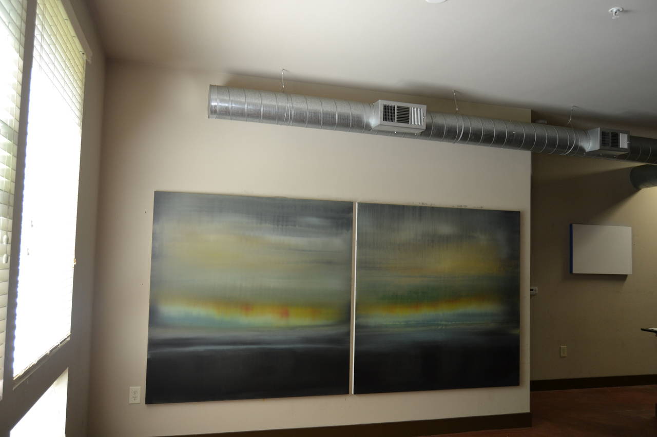 Contemporary Mark Russell Jones Large Diptych Abstract Oil Paintings