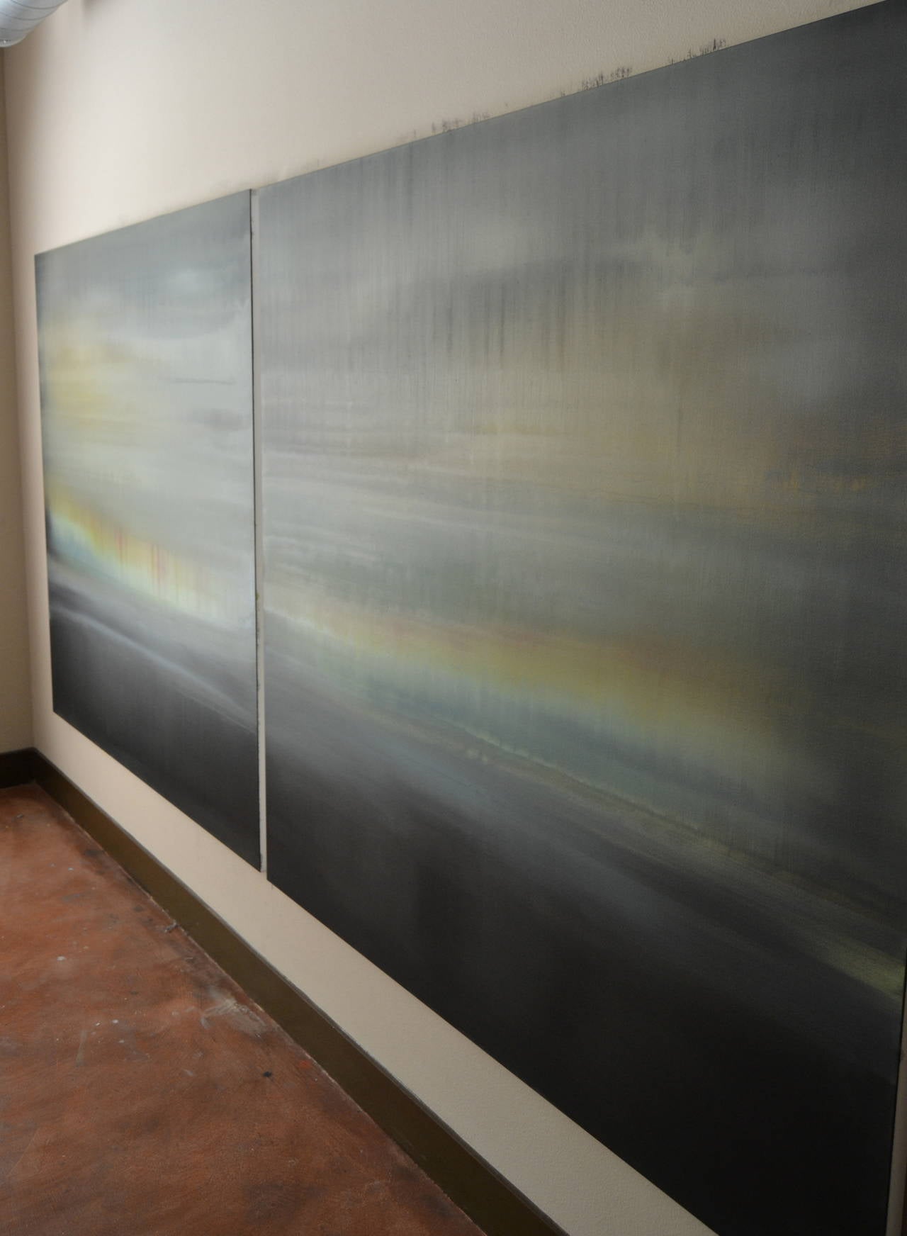 Mark Russell Jones Large Diptych Abstract Oil Paintings at 1stDibs