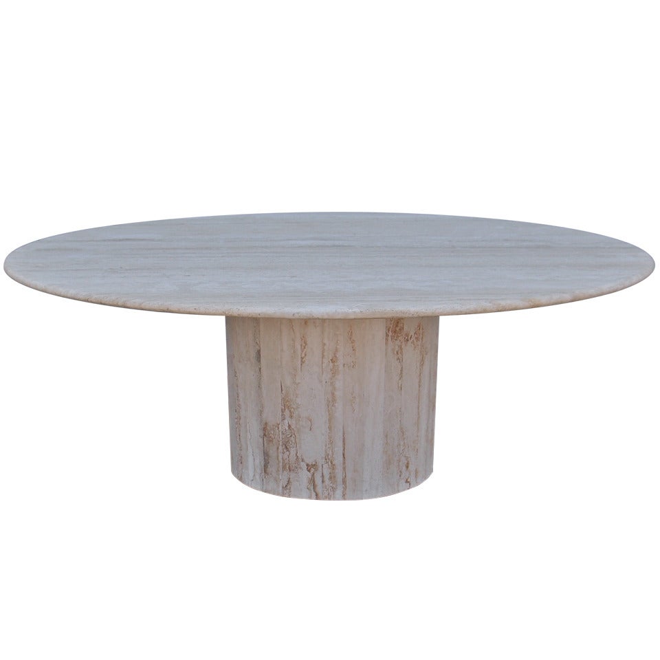 Oval Travertine Dining Table at 1stDibs