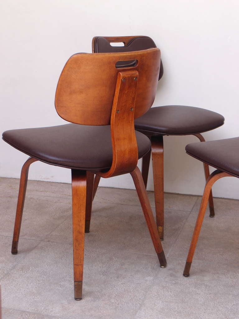 Set of Four Mid-Century Thonet Chairs 2