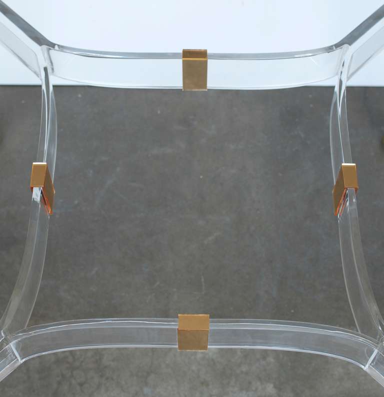 Mid-Century Modern Lucite and Brass Breakfast or Game Table