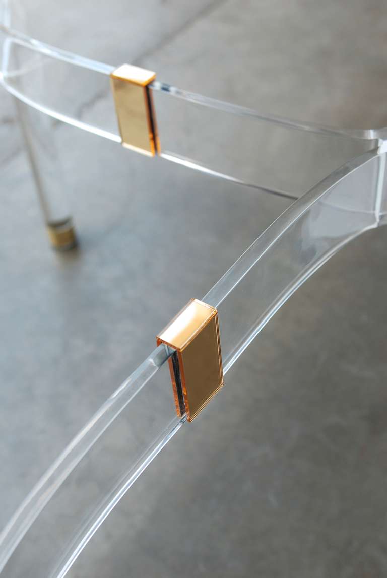 Lucite and Brass Breakfast or Game Table 2