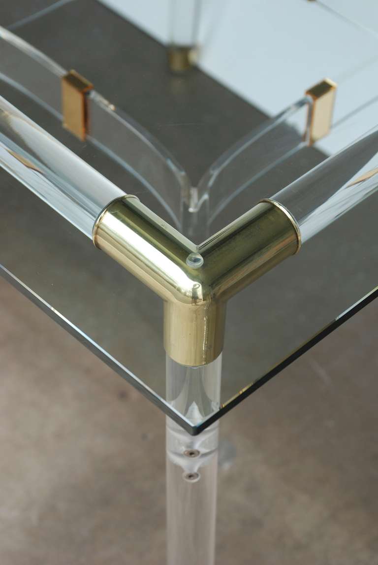 Lucite and Brass Breakfast or Game Table 3