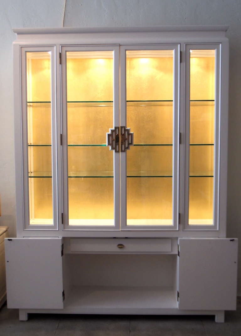 gold china cabinet