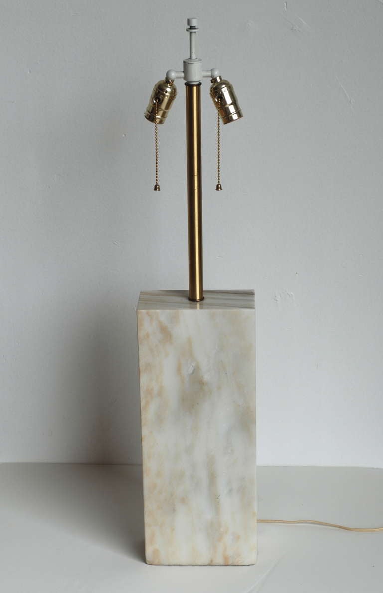 1960s Nessen Marble Table Lamp by Elizabeth Kauffer