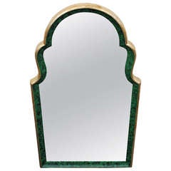 Gold Leaf with Faux Malachite Inlay Mirror