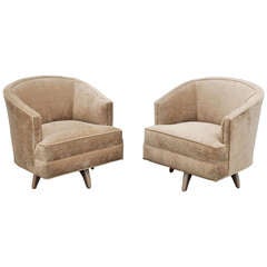 Pair of Swivel Lounge Chairs attributed to Steve Chase