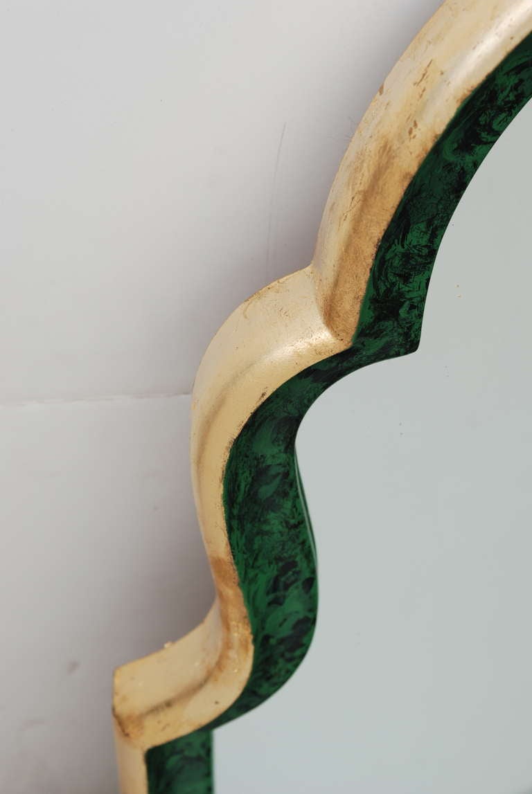 Gold Leaf with Faux Malachite Inlay Mirror 1