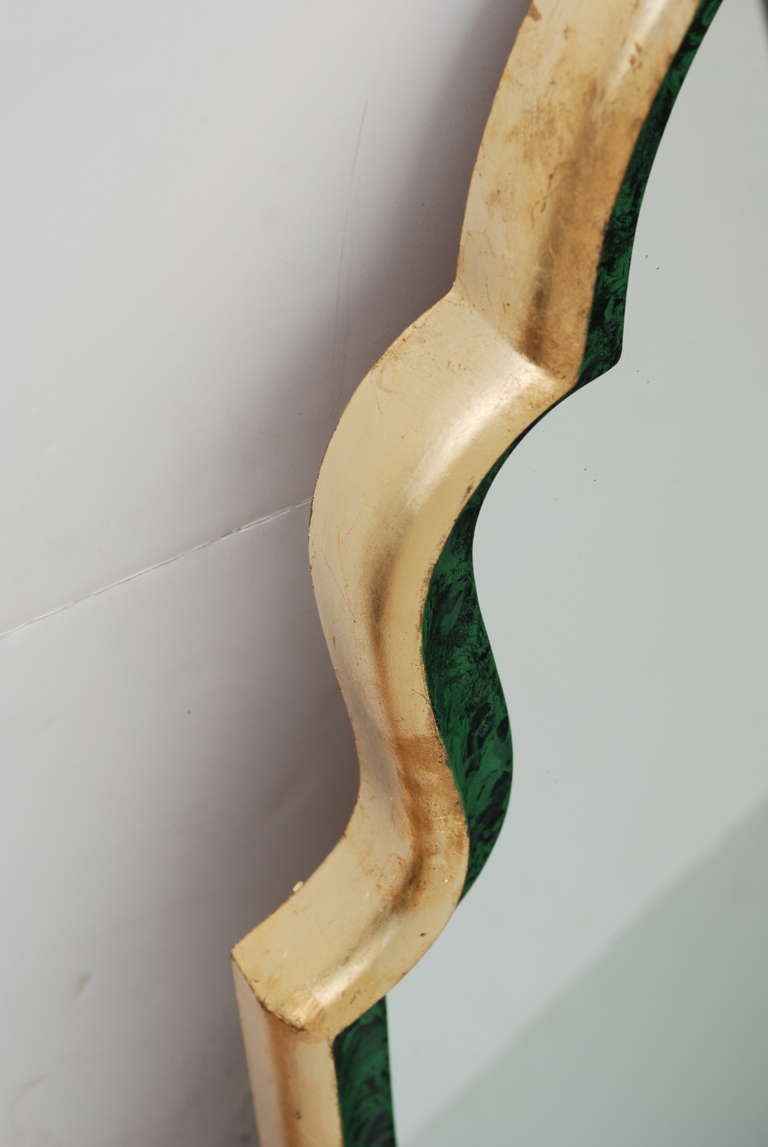 Gold Leaf with Faux Malachite Inlay Mirror 2