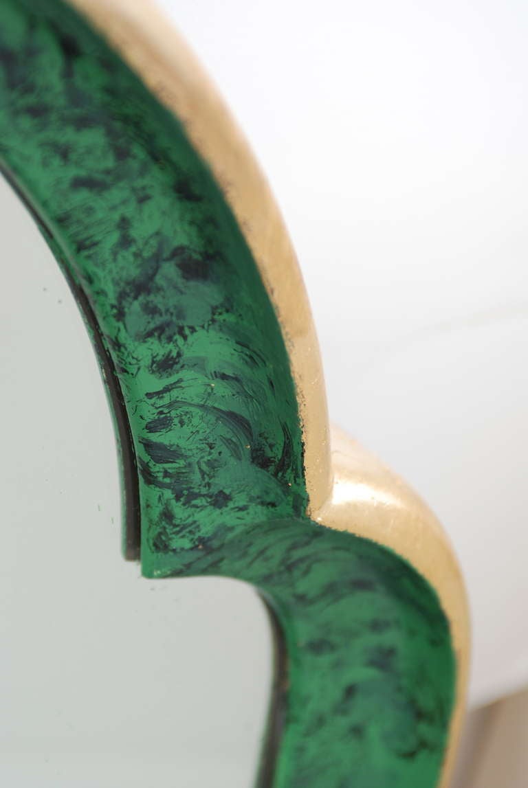 Gold Leaf with Faux Malachite Inlay Mirror 4