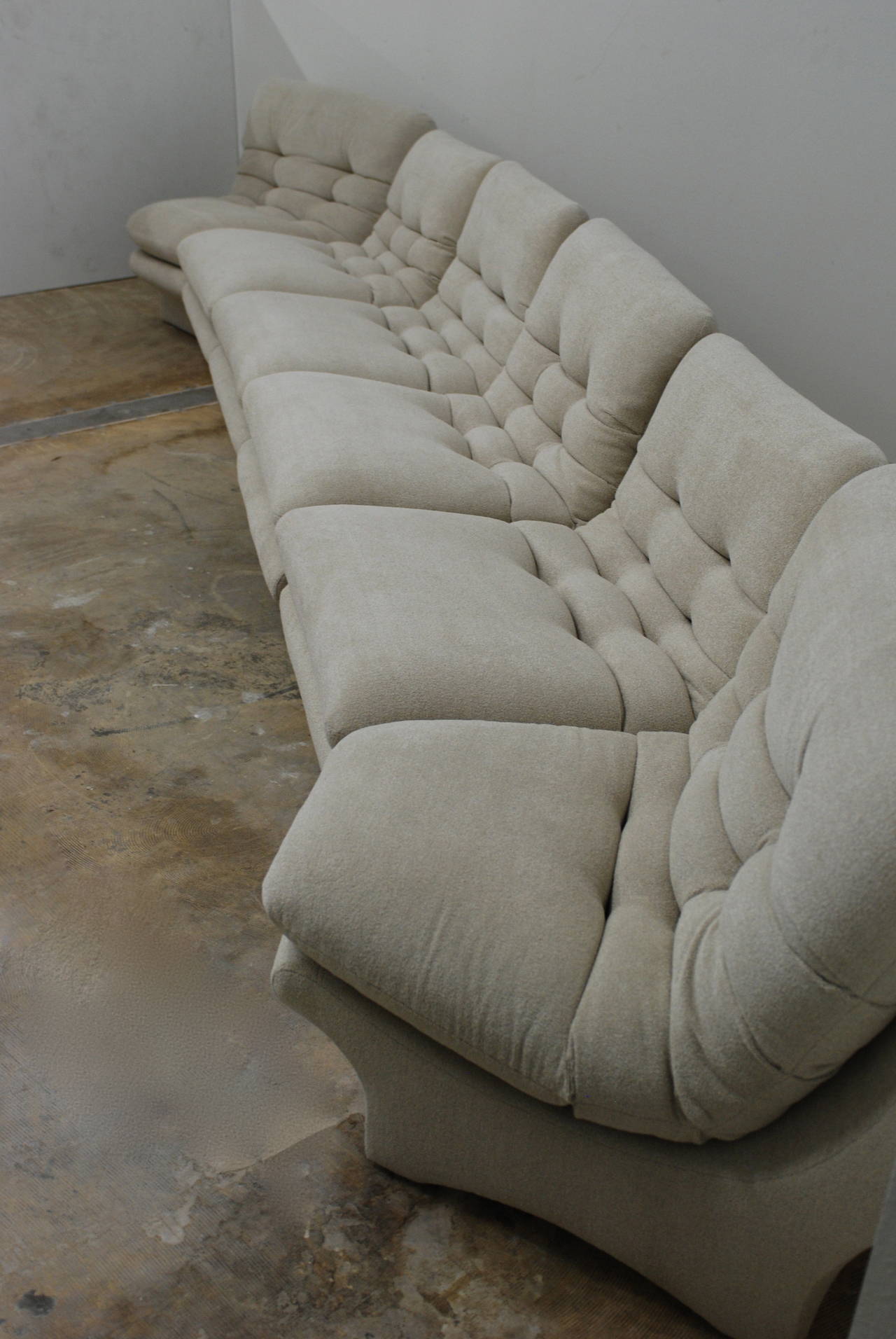 American Low Slung 1970s Style Sectional Sofa
