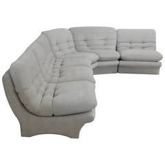 Low Slung 1970s Style Sectional Sofa