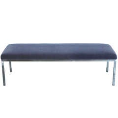 Chrome and Lavender Mohair Bench