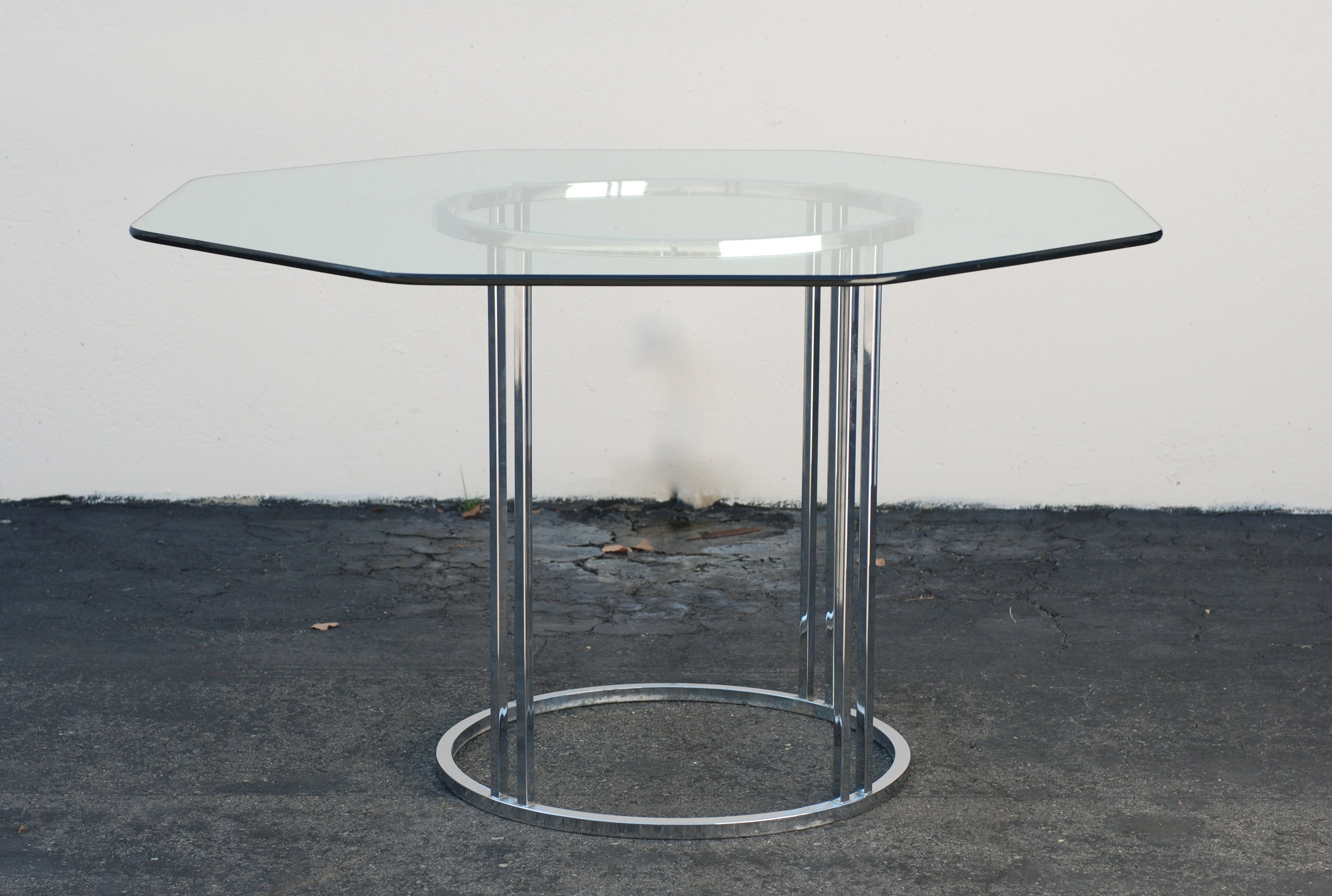 1970s Chrome Dining Table for Four