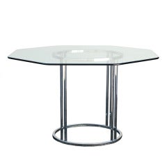 Vintage 1970s Chrome Dining Table for Four