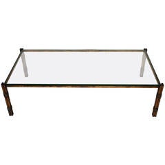 Mexican Modern Gilt Rectangular Coffee Table Attributed to Arturo Pani 8