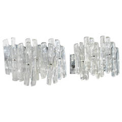 Pair of Lucite Icicle Sconces