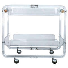 Lucite and Chrome Bar Cart