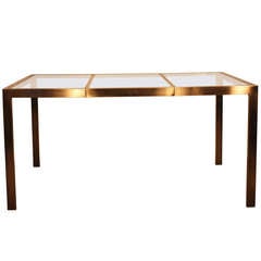 Milo Baughman Antique Brass Extension Dining Table