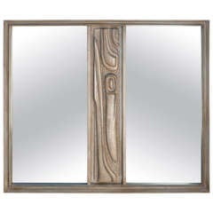 Sculptural Mirror by Witco in Driftwood Finish