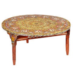 Antique Hand Decorated Moroccan Coffee Table