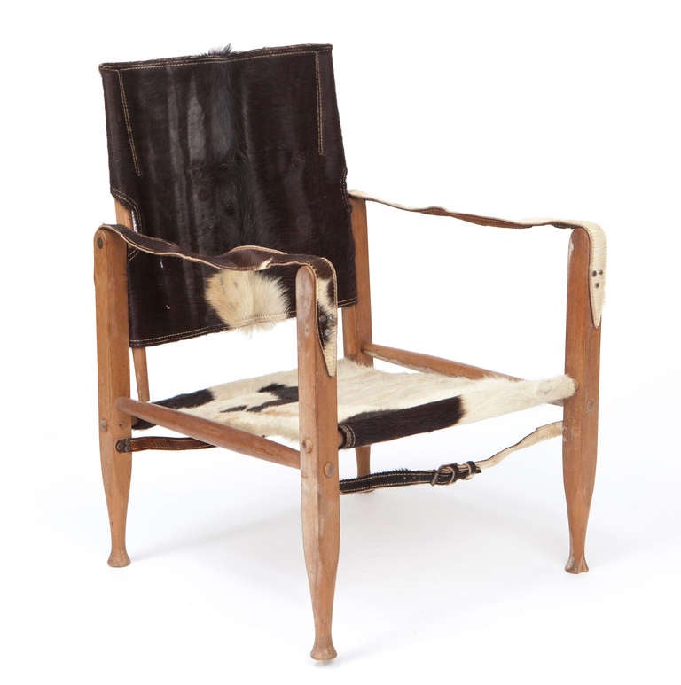 Deer Skin and Beech Safari Chairs