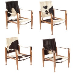 Deer Skin and Beech Safari Chairs