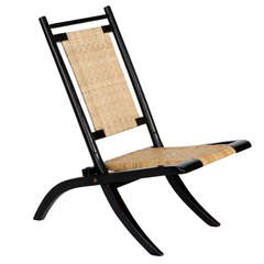 Ebonised Mahogany Folding Chair by E W Godwin