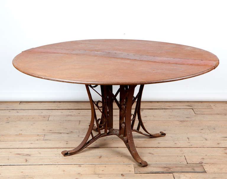 Wrought Iron Riveted French Centre Table ca. 1920