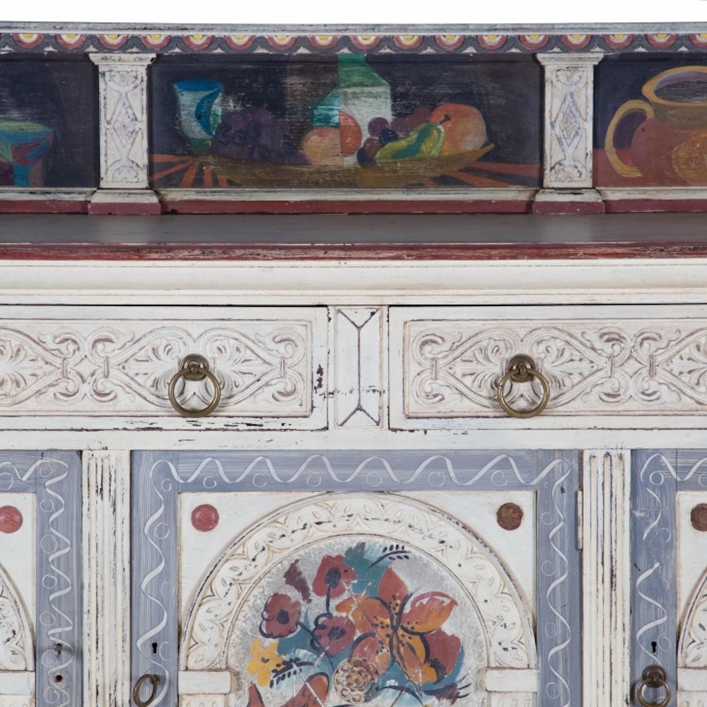 Bloomsbury Circle Painted Sideboard, circa 1925 In Excellent Condition In Gloucestershire, GB