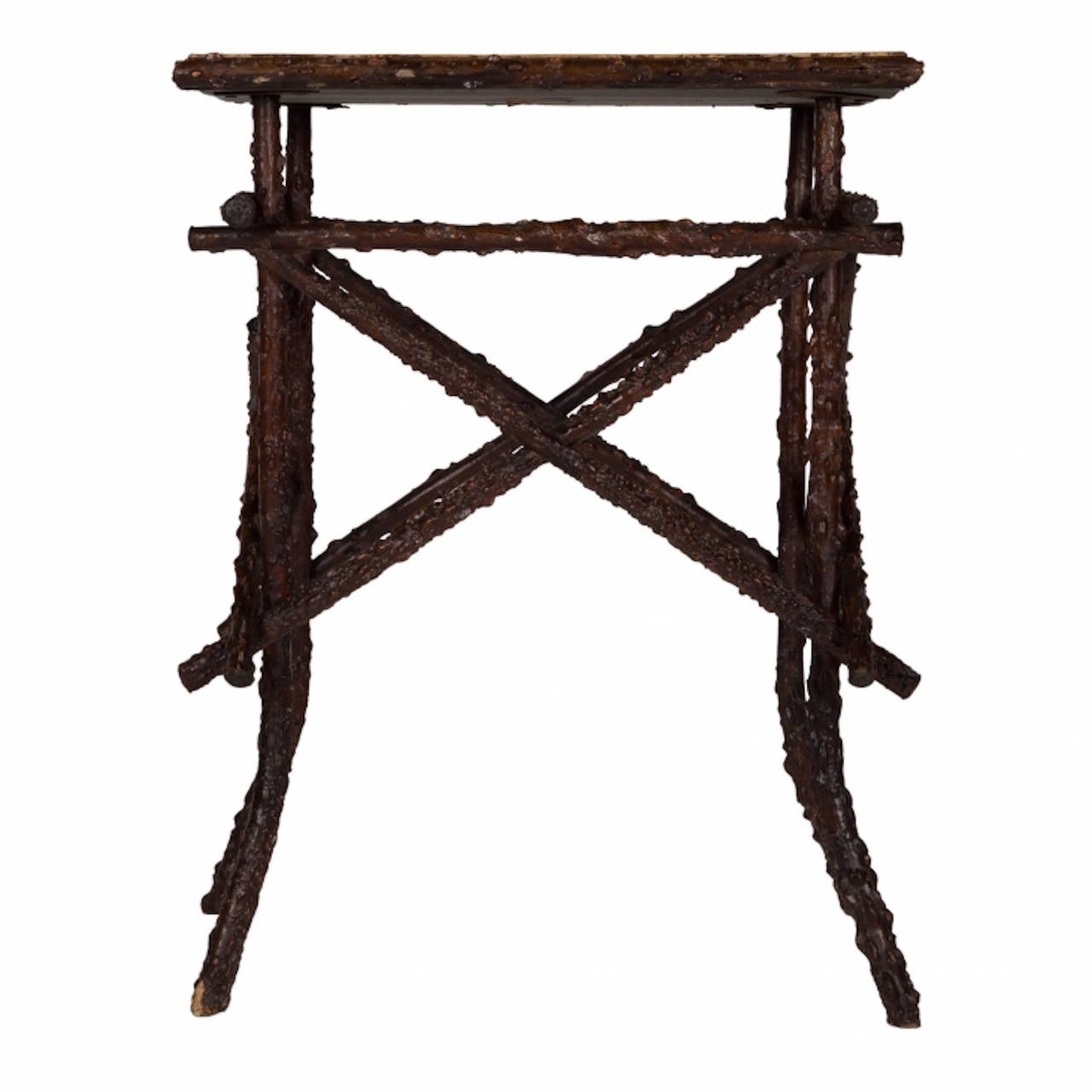 Rustic Burr Wood Side Table, circa 1890