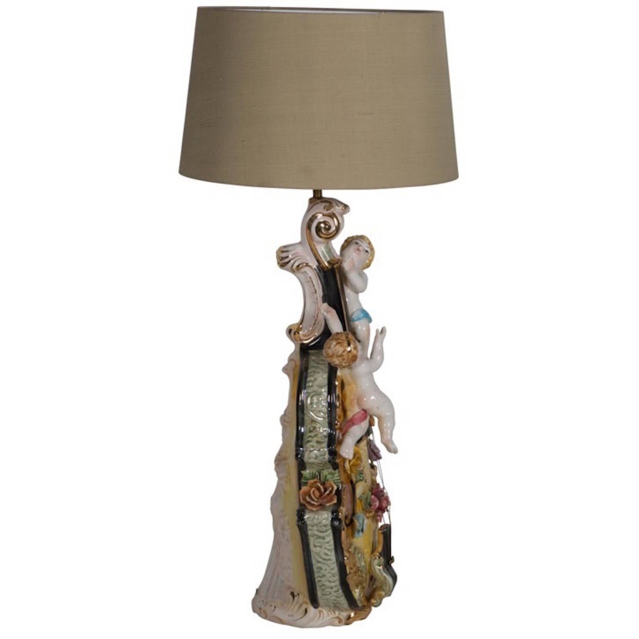 Kitsch 1950s Ceramic Table Lamp