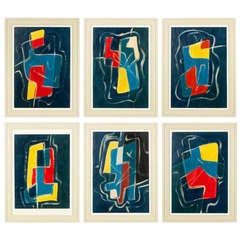 Series of Six Paintings by Prague Artist Vaclav Trefil