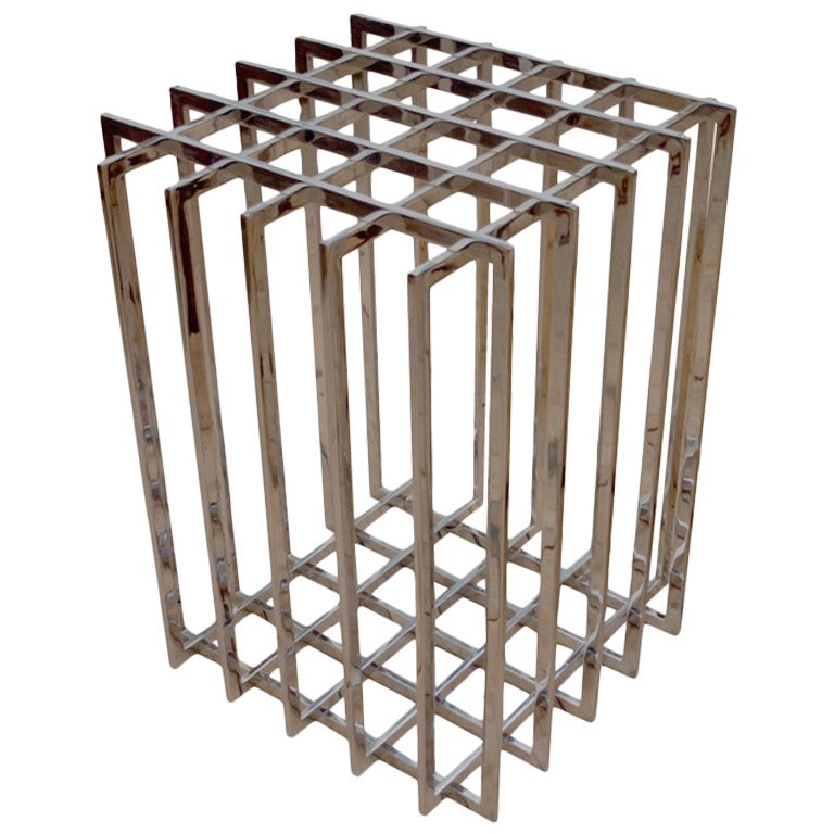 Sculptural Grid Chrome Table Base by Pierre Cardin, 1970s For Sale