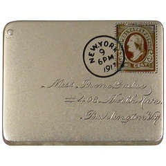 Early 20th Century Patented American Sterling Silver
Enamel Envelope Stamp Case Antique Early 20th Century Patented American Sterling Silver
Enamel Envelope Stamp Case